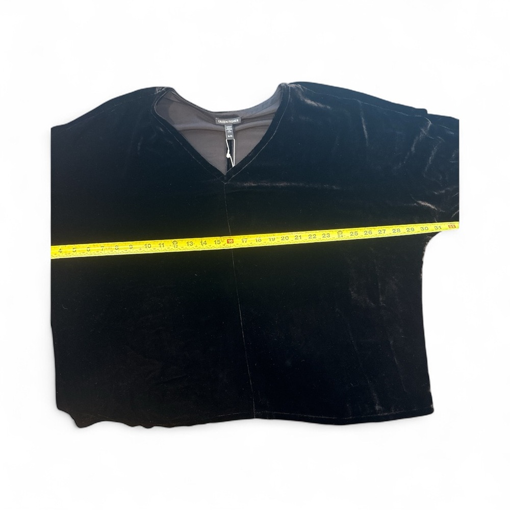 Eileen Fisher Black Velvet Dolman Sleeve Top XL NWT $278 Luxe Holiday Style #46
